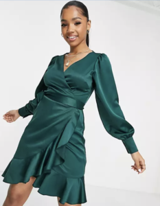 WRAP DRESS, SLINGBACKS, AND BLAZER